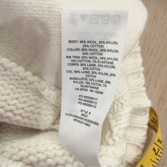 Aritzia Cream and Navy Fair Isle Zip-Up Cardigan - Picture 5 of 5